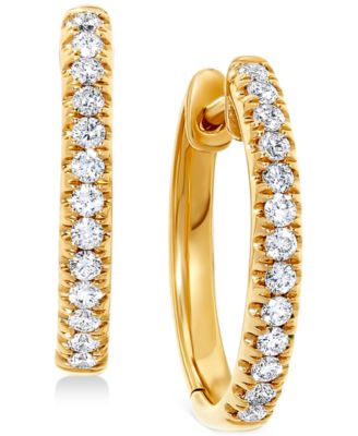 Macy's - Diamond Small Hoop Earrings (3/8 ct. t.w.), 0.6"