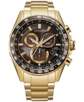 Citizen - Men's Chronograph PCAT Gold-Tone Stainless Steel Bracelet Watch 43mm