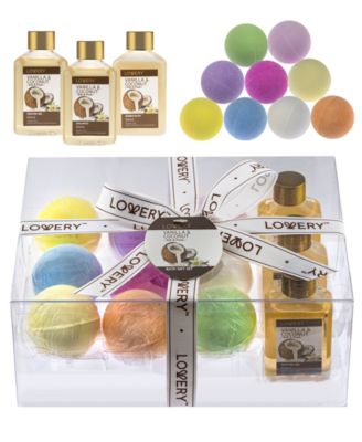 Lovery - 12-Pc. Vanilla Coconut Body Care & Bath Bombs Gift Set