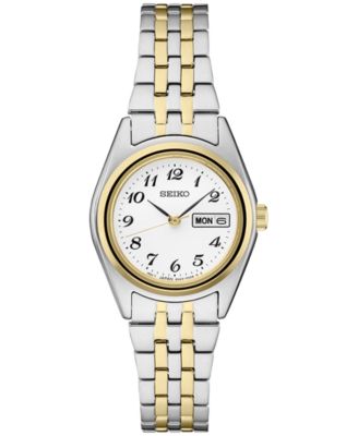 Seiko - Women's Analog Essentials Two-Tone Stainless Steel Bracelet Watch 25mm
