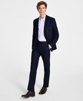 Kenneth Cole Reaction - Men's Slim-Fit Gunmetal Basketweave Suit