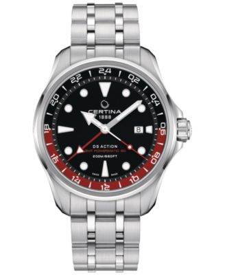 Certina - Men's Swiss Automatic DS Action GMT Stainless Steel Bracelet Watch 43mm