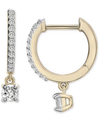Wrapped - Diamond Dangle Hoop Earrings (1/4 ct. t.w.) in 14k Gold