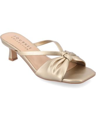 Journee Collection - Collection Women's Starling Two Tone Kitten Heel Dress Sandals