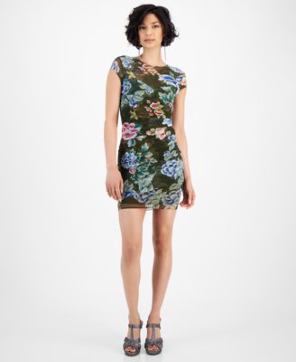 GUESS - Women's Eco Aida Mesh Short Sleeve Dress