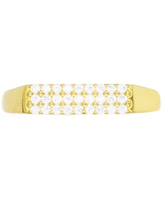 Macy's - Cubic Zirconia Rectangular Cluster Ring in 14k Gold-Plated Sterling Silver