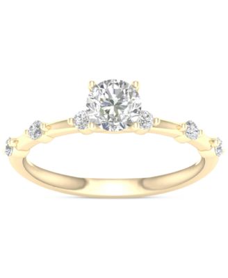 Macy's - Diamond Solitaire Studded Engagement Ring (3/4 ct. t.w.) in 14k Gold
