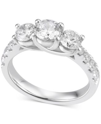 Macy's - Diamond Three Stone Engagement Ring (2 ct. t.w.) in 14k White Gold