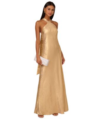 Adrianna by Adrianna Papell - Women's Folied-Chiffon Halter Gown