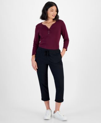 Style & Co - Petite Pull-On Cuffed Ankle Pants