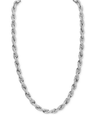 Macy's - Men's Cubic Zirconia Rope Link 22" Chain Necklace in Sterling Silver
