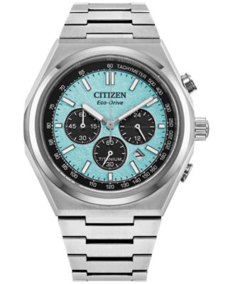 Citizen - Men's Chronograph Zenshin Super Titanium Bracelet Watch 43mm