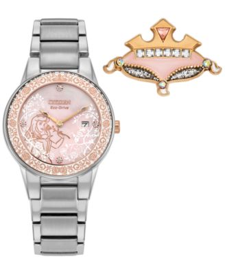 Citizen - Women's Disney Princess Sleeping Beauty Aurora Enchanted Stainless Steel Bracelet Watch 30mm Boxed Set