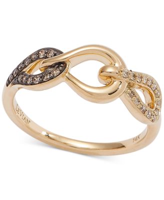 Le Vian - Chocolate Diamond & Nude Diamond Interlocking Ring (1/8 ct. t.w.) in 14k Gold