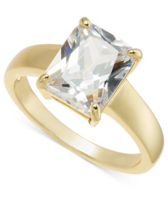 Charter Club - Gold-Tone Crystal Solitaire Ring