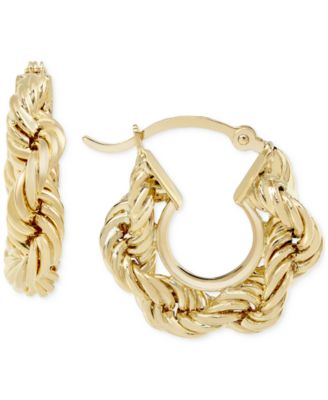 Macy's - Chunky Rope Chain Hoop Earrings in 10k Gold
