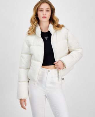 GUESS - Women's Antonia Strass Embellished Puffer Coat