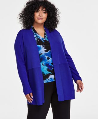 Anne Klein - Plus Size Monterey Open-Front Cardigan