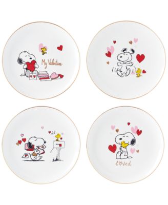 Lenox - Snoopy Valentine's Day Assorted Accent Plates, Set of 4