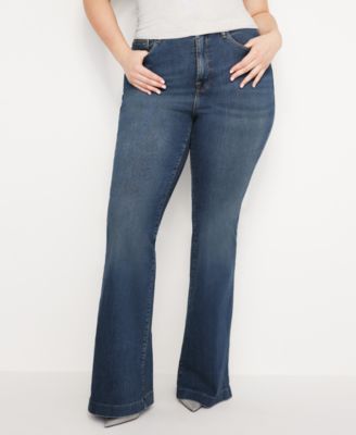 Good American - Women's High-Rise Flare-Leg Jeans