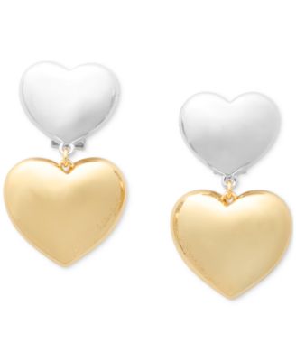 kate spade new york - Red Enamel Graduated Double Heart Drop Earrings