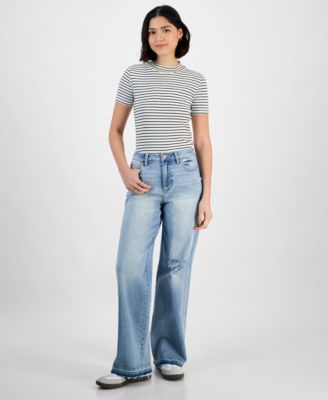 Celebrity Pink - Juniors' High Rise Baggy Wide-Leg Curvy Jeans