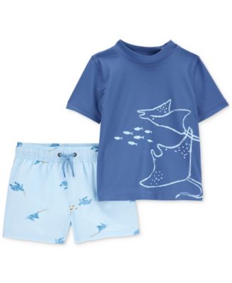 Carter's - Toddler Boys Stingray Rashguard & Swim Trunk Set
