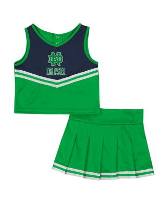 Colosseum - Girls Toddler Green Notre Dame Fighting Irish Time For Recess Cheer Top Skirt Set