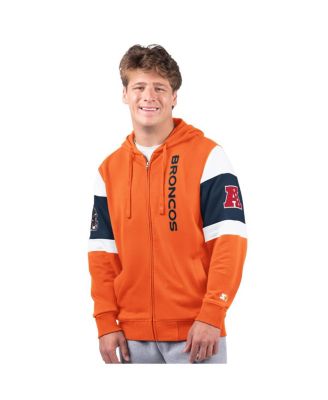 Starter - Men's Orange Denver Broncos Extreme Full-Zip Hoodie
