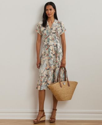 Lauren Ralph Lauren - Women's Print Belted Crepe Camp Shirtdress