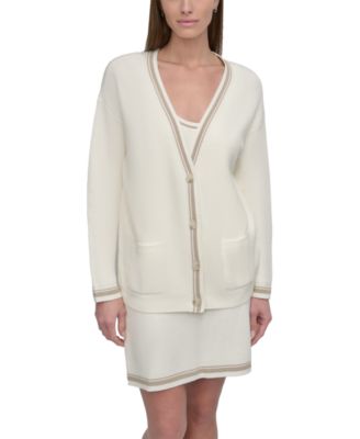 DKNY - Women's Court Cotton-Blend Button Cardigan