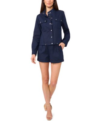 1.STATE - Women's Cotton Drawcord-Hem Jacket