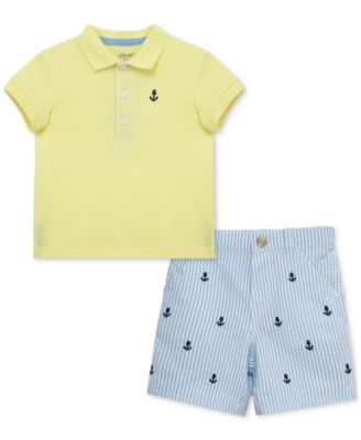 Little Me - Baby Boys 2-Pc. Cotton Anchor Polo Shirt & Shorts Set
