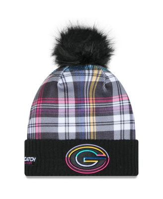 New Era - Women's Black Green Bay Packers 2024 NFL Crucial Catch Cuffed Knit Hat with Pom