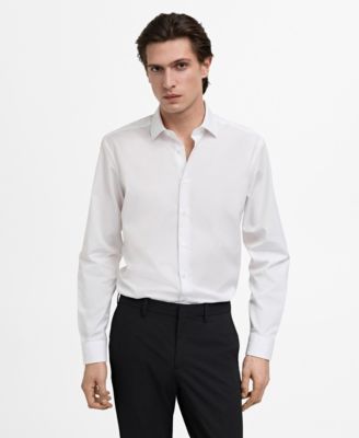 MANGO - Men's EU Slim-Fit Cotton Poplin Dress Shirt