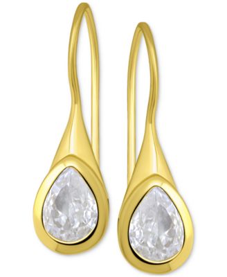 Giani Bernini - Cubic Zirconia Pear Bezel Fish Hook Drop Earrings