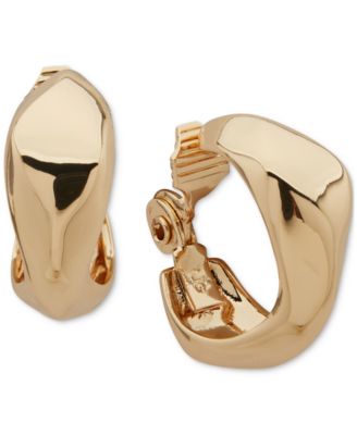 Anne Klein - Gold-Tone Art Deco Chunky Clip On Earrings