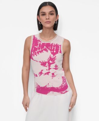 DKNY - Women's Floral Sweater-Knit Tank