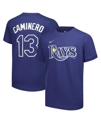 Nike - Big Boys and Girls Junior Caminero Navy Tampa Bay Rays Name Number T-Shirt