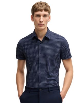Hugo Boss - Men's Performance-Stretch Slim-Fit Dress Shirt
