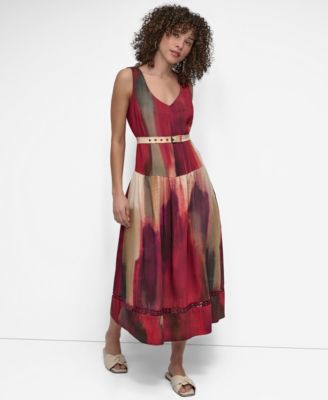 DKNY - Women's Abstract-Print Midi Dress