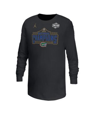 Jordan - Big Boys and Girls Black Florida Gators 2025 NCAA Men's Basketball National s Celebration Long Sleeve T-Shirt