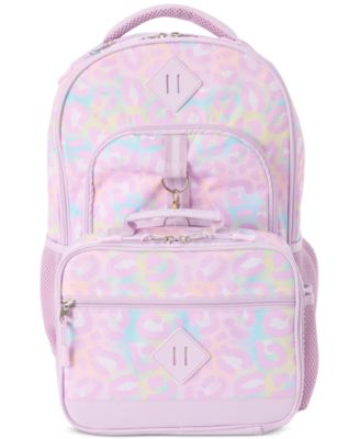 InMocean - Big Girls Pastel Cheetah Backpack & Lunch Bag Set