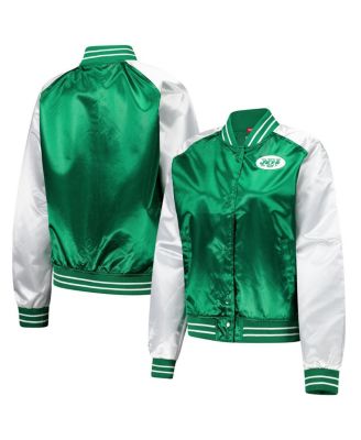 Mitchell & Ness - Women's Green New York Jets Team 2.0 Satin Raglan Full-Snap Jacket