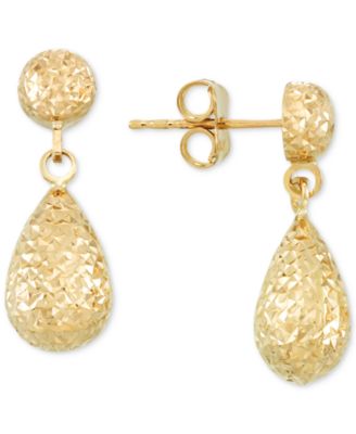 Macy's - Textured Teardrop Drop Earrings in 14k Gold