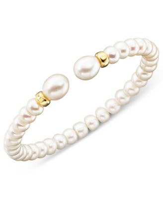 Macy's - Cultured Freshwater Pearl (7mm) Rondelle Bracelet in 14k Gold