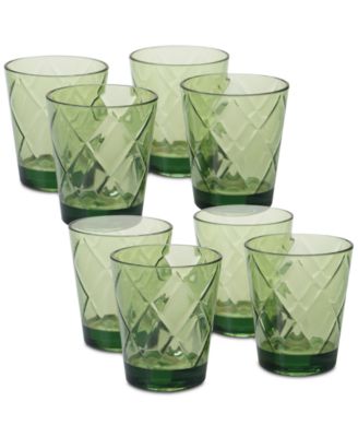 Certified International - Green Diamond Acrylic 8-Pc. Double Old Fashioned Glass Set