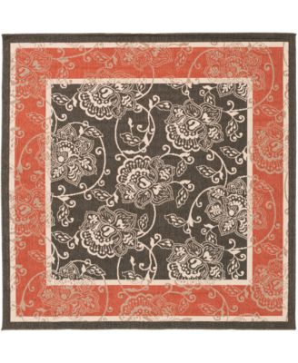 Livabliss - Alfresco ALF-9592 Black 7'3" Round Area Rug