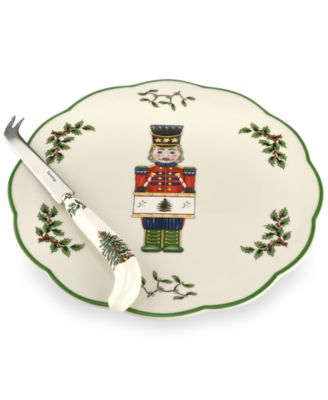 Spode - Christmas Tree Nutcracker Cheese Plate with Knife