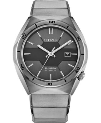 Citizen - Men's Armor Eco-Drive Silver-Tone Titanium Bracelet Watch 41mm
